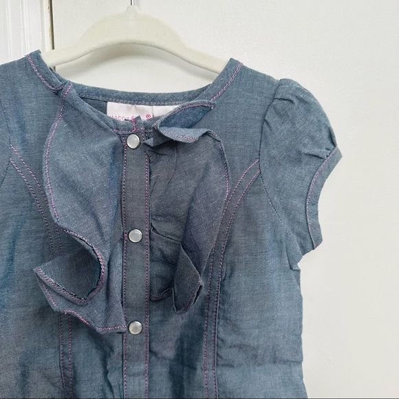 Maggie & Zoe girl’s chambray dress with ruffle front - Picture 2 of 3